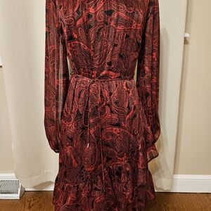 Tommy Hilfiger Festive Red Paisley Dress